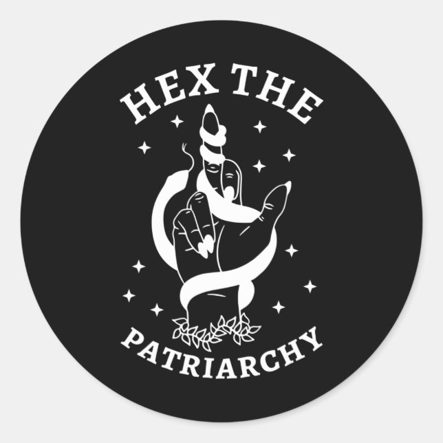 Witch Fight The Patriarchy Hex The Patriarchy  Classic Round Sticker (Front)