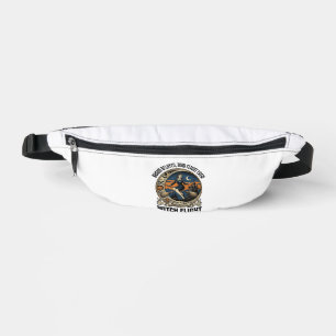 Witch flight attendant Halloween broom broke desig Bum Bags