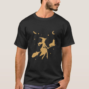 Witch Fly With Corgi Halloween T-Shirt