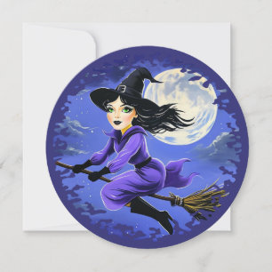 Witch flying of a broom - Wicca Halloween 7