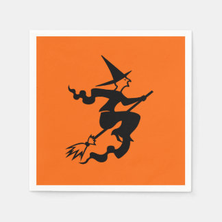 Witch Flying on Broomstick Halloween 4Nellie Napkin