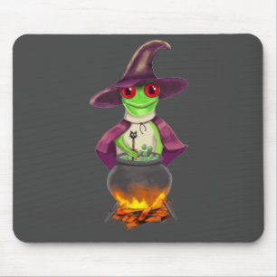 Witch Frog Halloween Spooky Mouse Pad