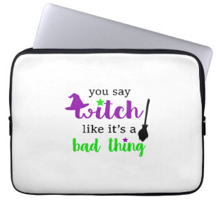 Witch Funny Halloween Laptop Sleeve
