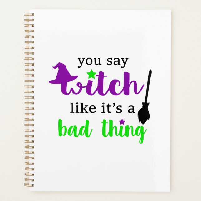 Witch Funny Halloween  Planner (Front)
