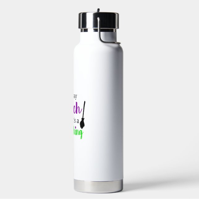 Witch Funny Halloween  Water Bottle (Left)