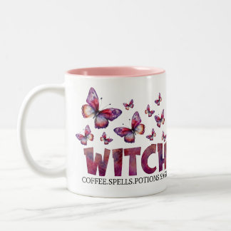 Witch Galaxy: Unleash Magic with Coffee & Spells Two-Tone Coffee Mug