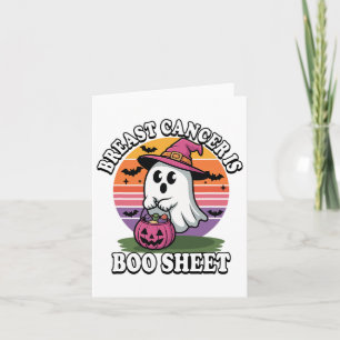 Witch Ghost Breast Cancer Boo Sheet Halloween Card
