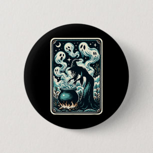 Witch Ghost Cauldron Gothic Supernatural Tarot Car 6 Cm Round Badge