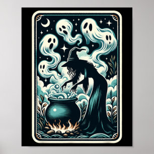 Witch Ghost Cauldron Gothic Supernatural Tarot Car Poster