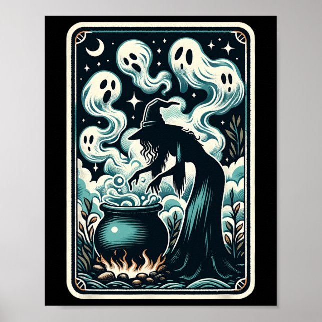 Witch Ghost Cauldron Gothic Supernatural Tarot Car Poster (Front)