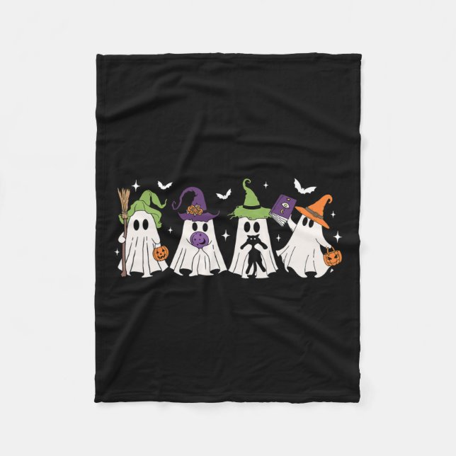 Witch Ghosts Spooky Halloween Witchy Women Girl  Fleece Blanket (Front)