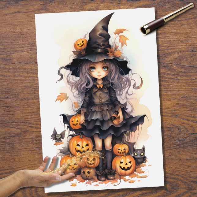 Witch Girl 8 Halloween Decoupage Paper (Creator Uploaded)