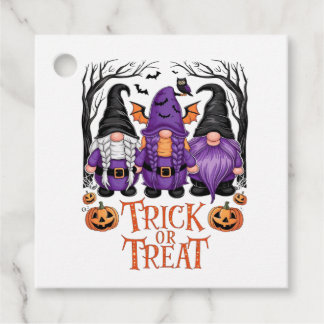 Witch Gnome Goth Gnomes Black Orange Halloween  Favour Tags