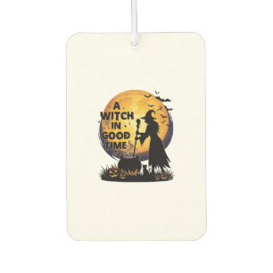 Witch Good Time Halloween Moon Cauldron_1 Car Air Freshener