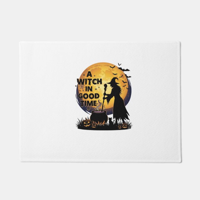 Witch Good Time Halloween Moon Cauldron_1 Doormat (Front)