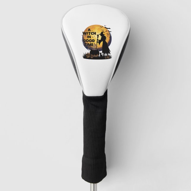 Witch Good Time Halloween Moon Cauldron_1 Golf Head Cover (Front)