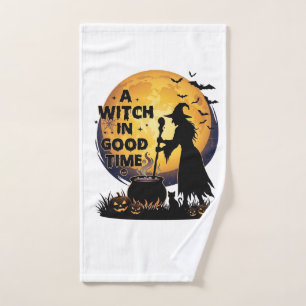 Witch Good Time Halloween Moon Cauldron_1 Hand Towel