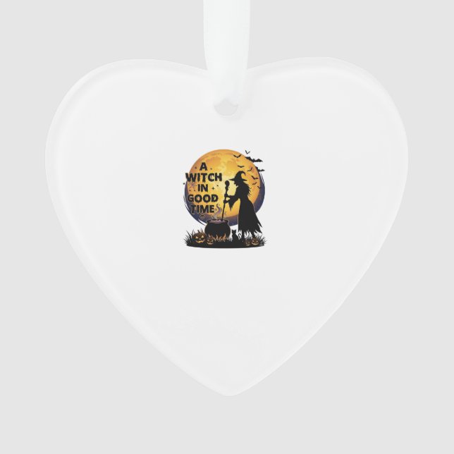 Witch Good Time Halloween Moon Cauldron_1 Ornament (Front)