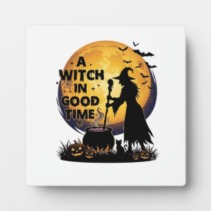Witch Good Time Halloween Moon Cauldron_1 Plaque