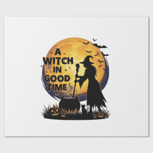 Witch Good Time Halloween Moon Cauldron_1 Wrapping Paper
