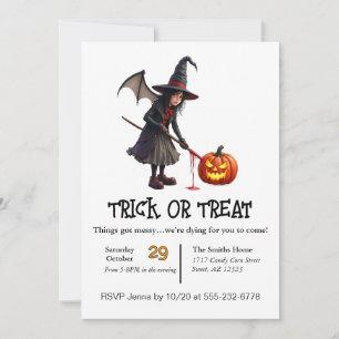 Witch Got Messy Trick Or Treating Invitation