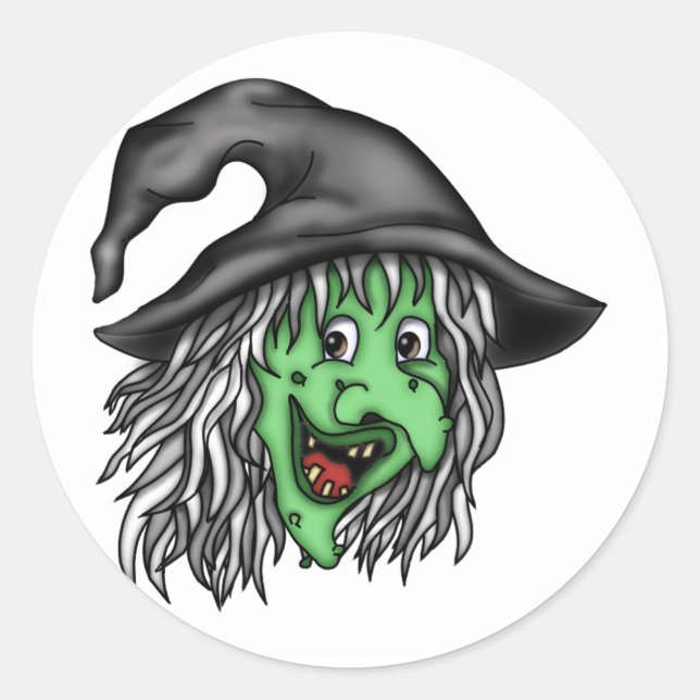 Witch Hag Classic Round Sticker (Front)