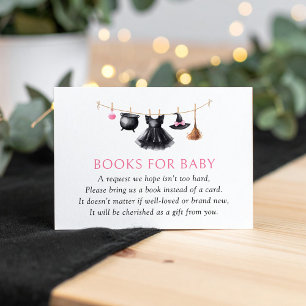 Witch Halloween Baby Shower Books for Baby Enclosure Card