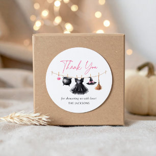 Witch Halloween Baby Shower Classic Round Sticker