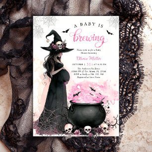 Witch Halloween Baby Shower Invitation