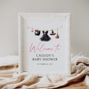 Witch Halloween Baby Shower Welcome Sign