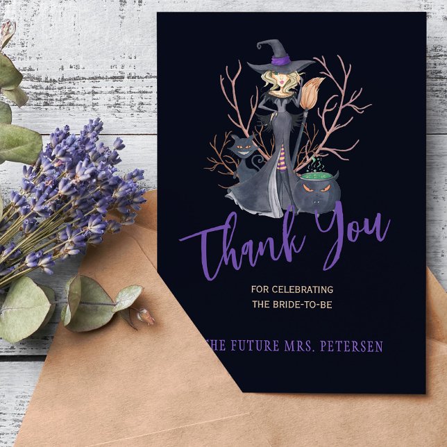 Witch Halloween bridal shower thank you Card (Creator Uploaded)
