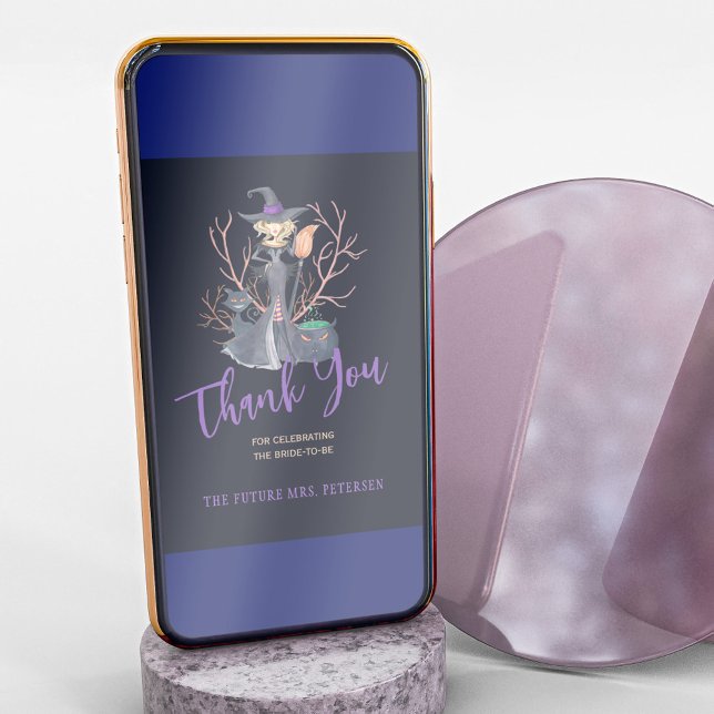 Witch Halloween bridal shower thank you card (Creator Uploaded)