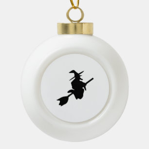 witch halloween ceramic ball christmas ornament