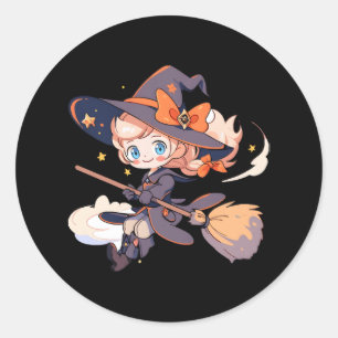 Witch Halloween Classic Round Sticker