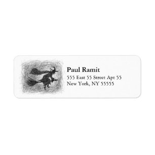Witch Halloween Label Grey