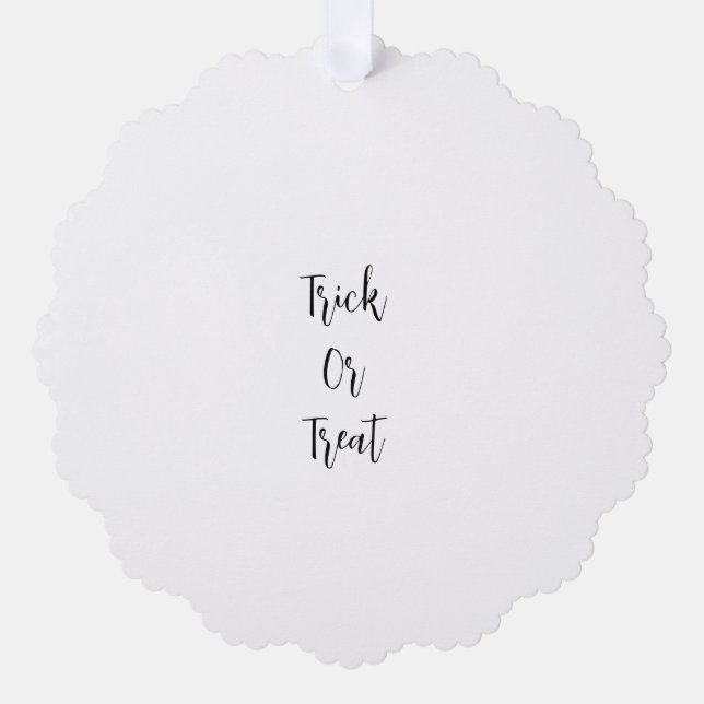 Witch halloween October bad good add name simple  Tree Decoration Card (Front)