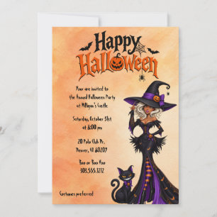 Witch Halloween Party Celebration Invitation