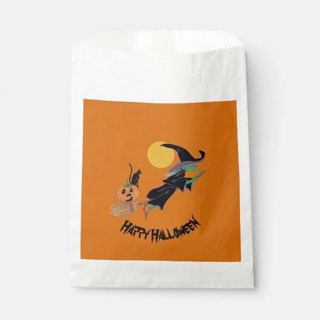 Witch Halloween Party Fun Colourful Favour Bags (Front)