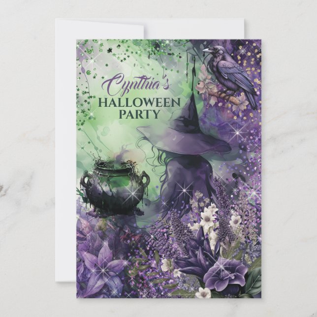 Witch Halloween Party Invitation (Front)