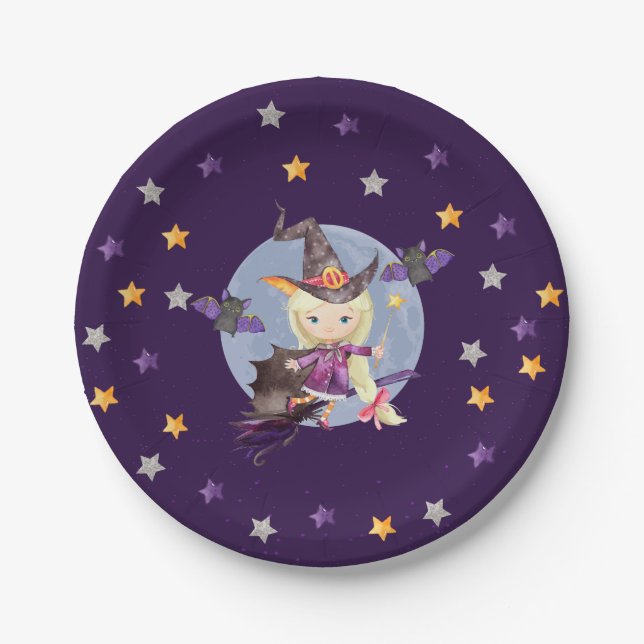 Witch Halloween Party Plates (Front)