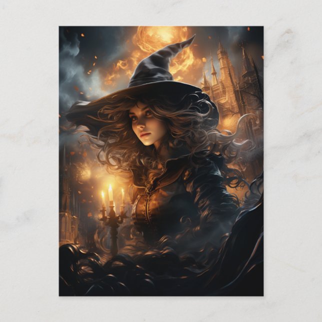 Witch Halloween Postcard (Front)