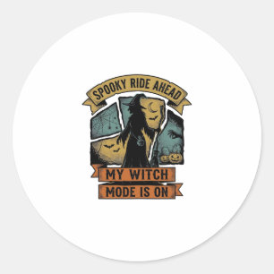 Witch Halloween Shirt Funny Vintage Witch Design_1 Classic Round Sticker