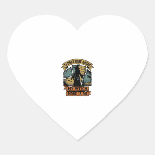 Witch Halloween Shirt Funny Vintage Witch Design_1 Heart Sticker