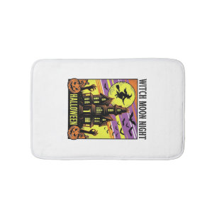 Witch Halloween Shirt Vintage Haunted House Night_ Bath Mat