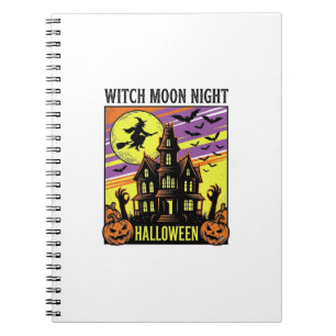 Witch Halloween Shirt Vintage Haunted House Night_ Notebook