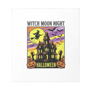 Witch Halloween Shirt Vintage Haunted House Night_ Notepad