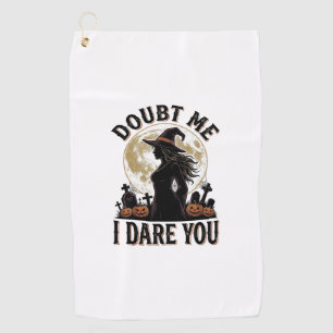 Witch Halloween Shirt with Vintage Moon Graveyard Golf Towel