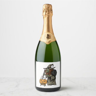 Witch Halloween           Sparkling Wine Label