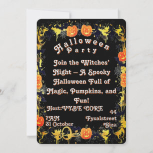 Witch Halloween Spooky Cute Invitation