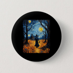 Witch Halloween Starry Night Van Gogh Costume Art 6 Cm Round Badge